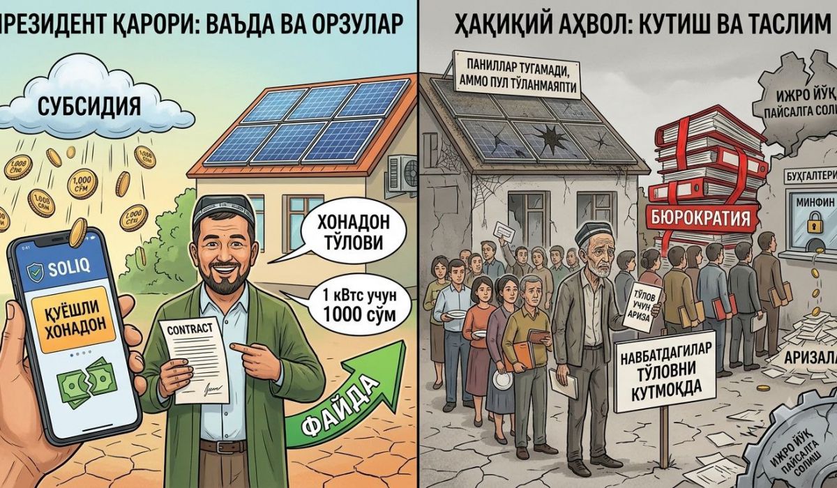 Quyosh panellari: Va’dalar katta, ijro esa «paysalga» solinmoqda